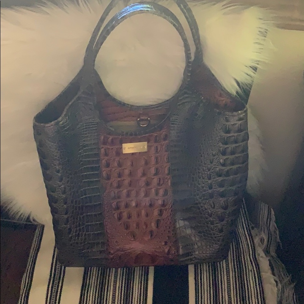- Brahmin Small Shopper Pecan Tote